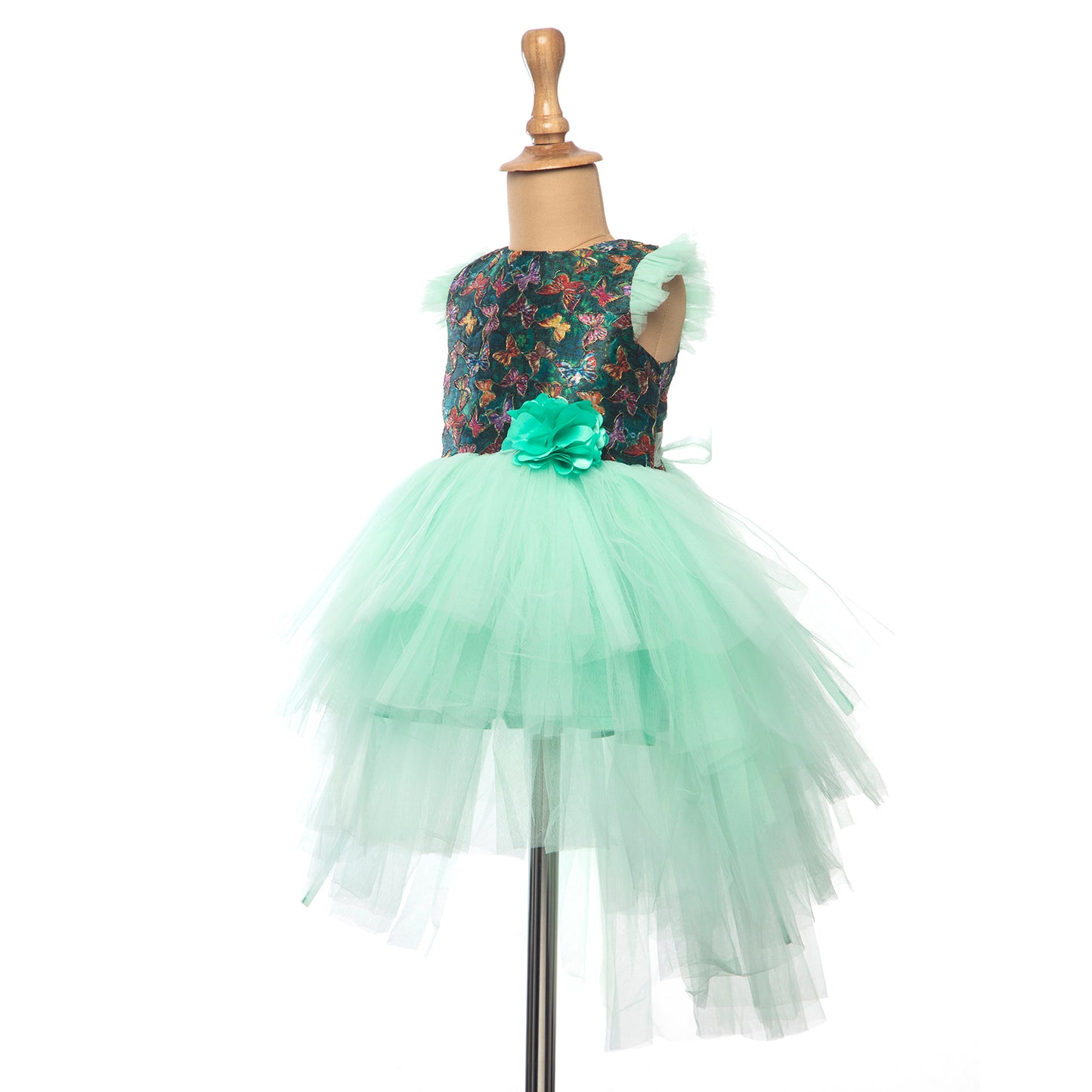 Dress Up Play Date Green Butterfly Print Dress - Ideal for weddings flower girls , graduations