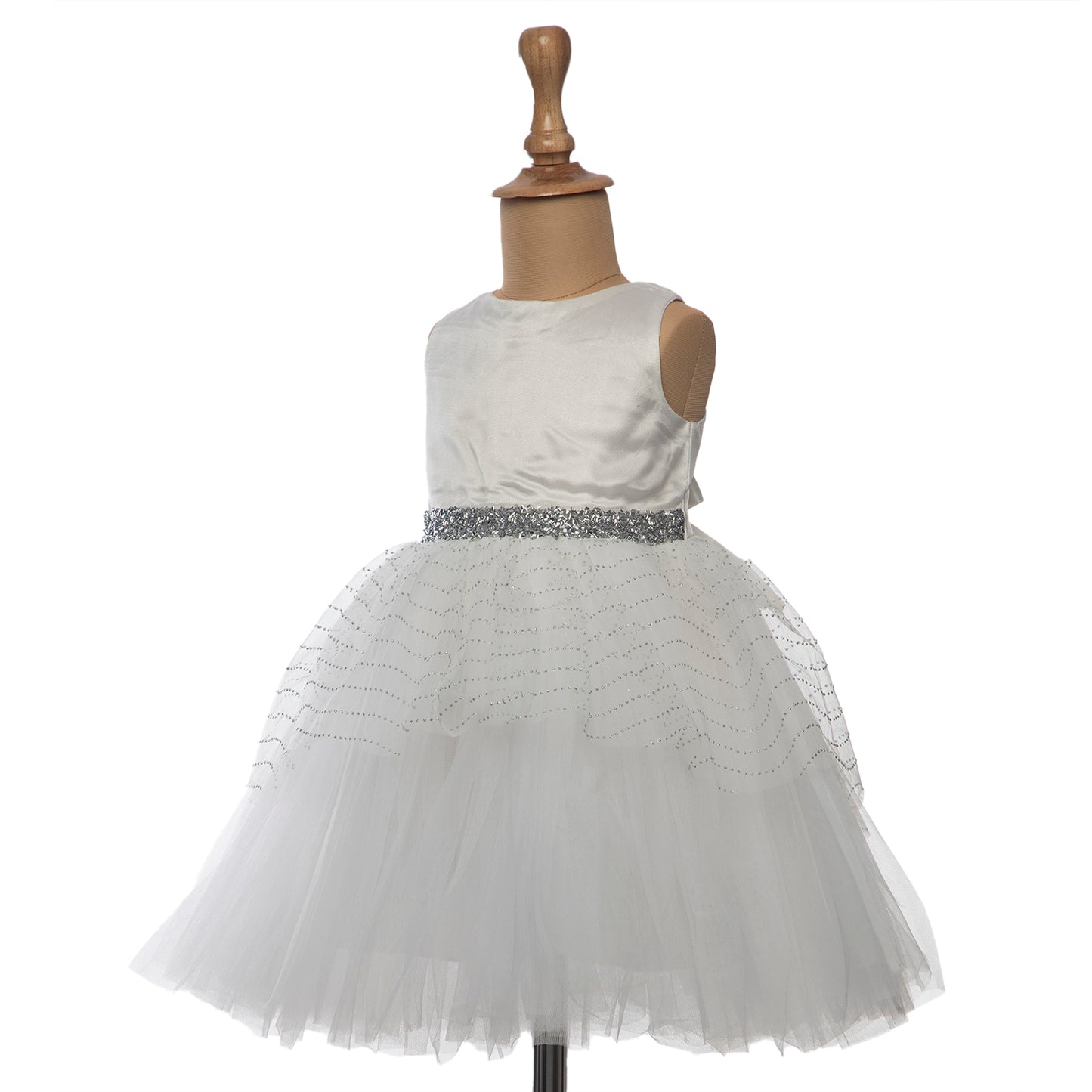 Ivory White Girls Princess Dress - Baptism Communion Birthday Performances