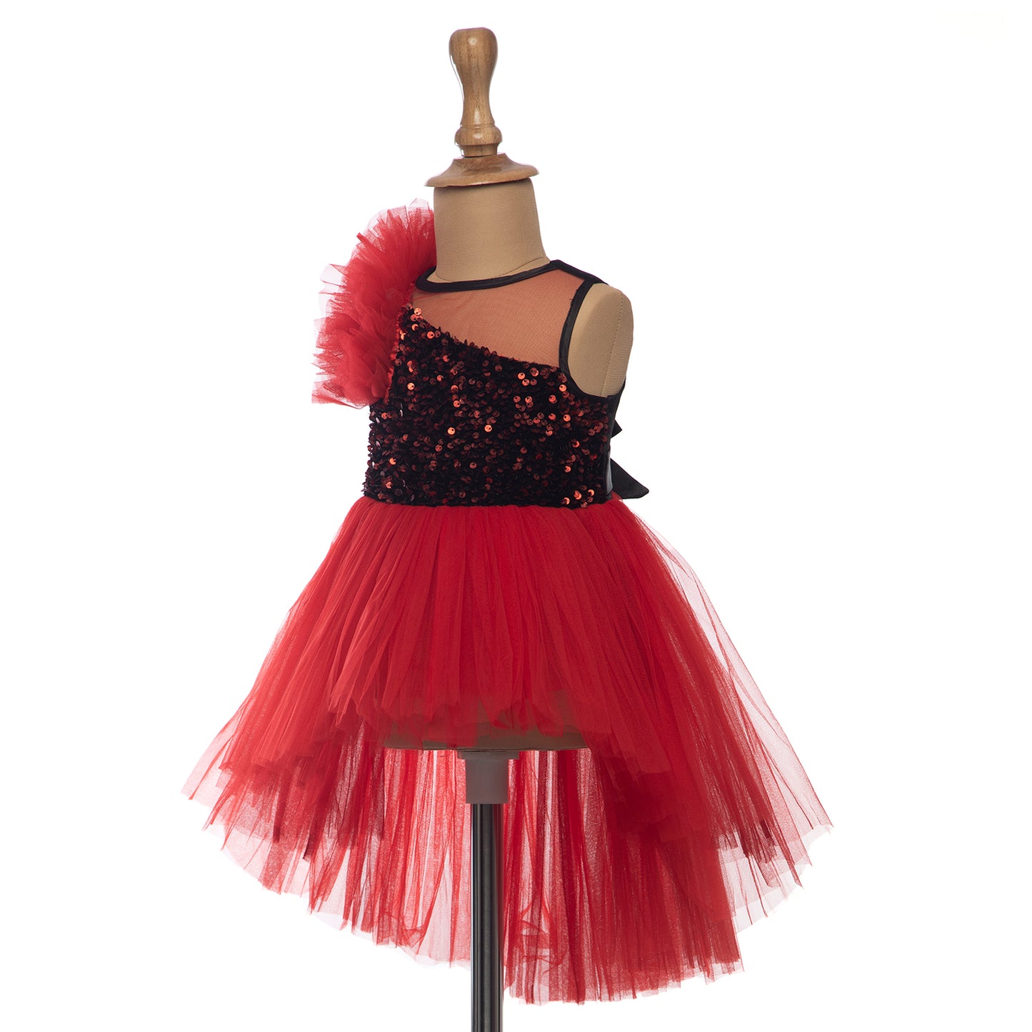 Red Dress with Shoulder Sash - Perfect for Christmas 2024 Holiday Season