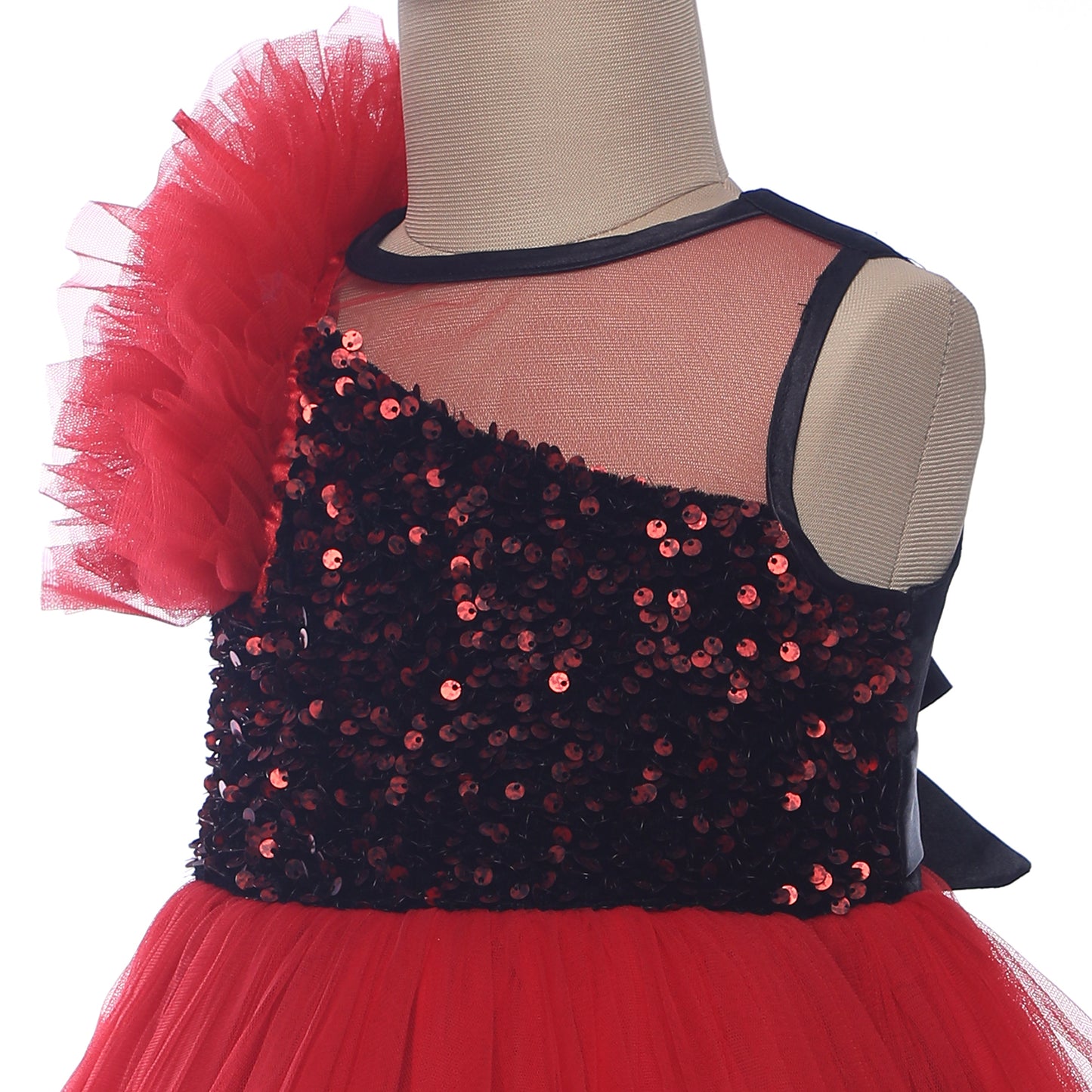 Red Dress with Shoulder Sash - Perfect for Christmas 2024 Holiday Season