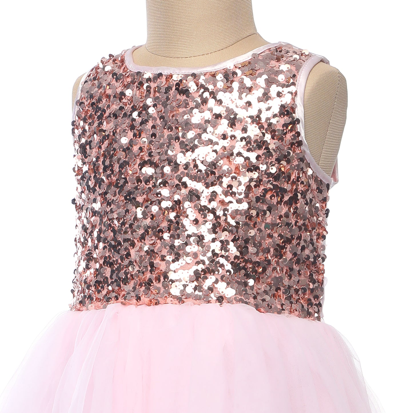 Pink First Birthday Party Dress | Glitters Sequin Baby Girl Dress | Hi Low Style