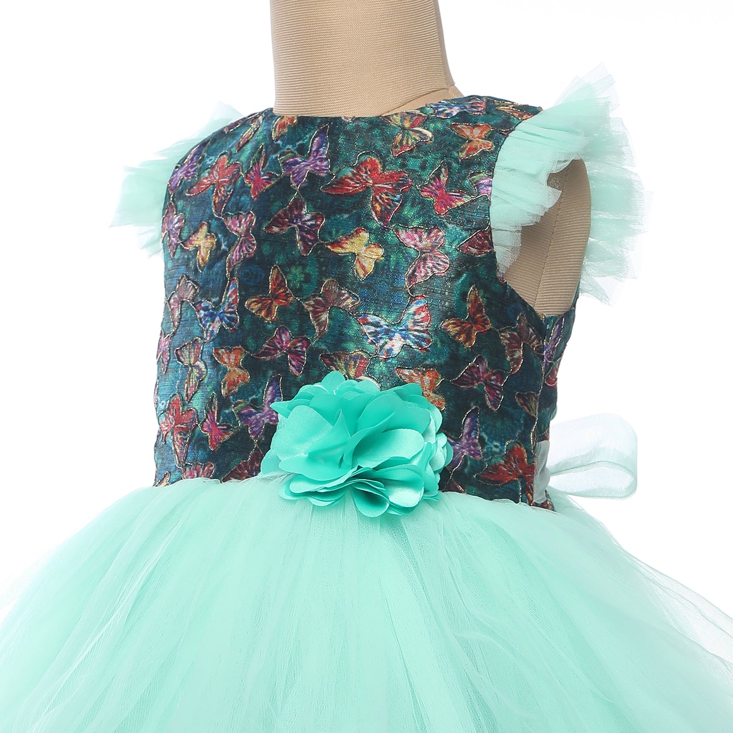 Dress Up Play Date Green Butterfly Print Dress - Ideal for weddings flower girls , graduations