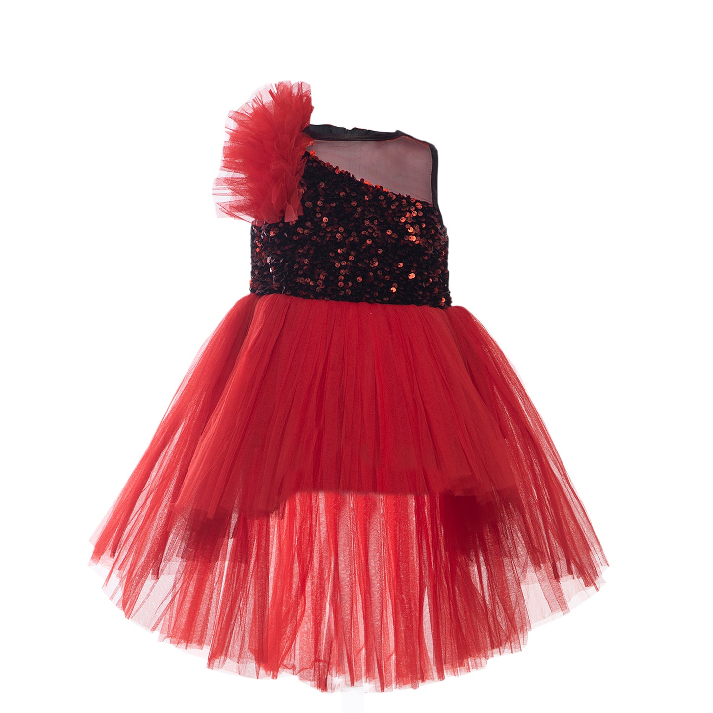 Red Dress with Shoulder Sash - Perfect for Christmas 2024 Holiday Season