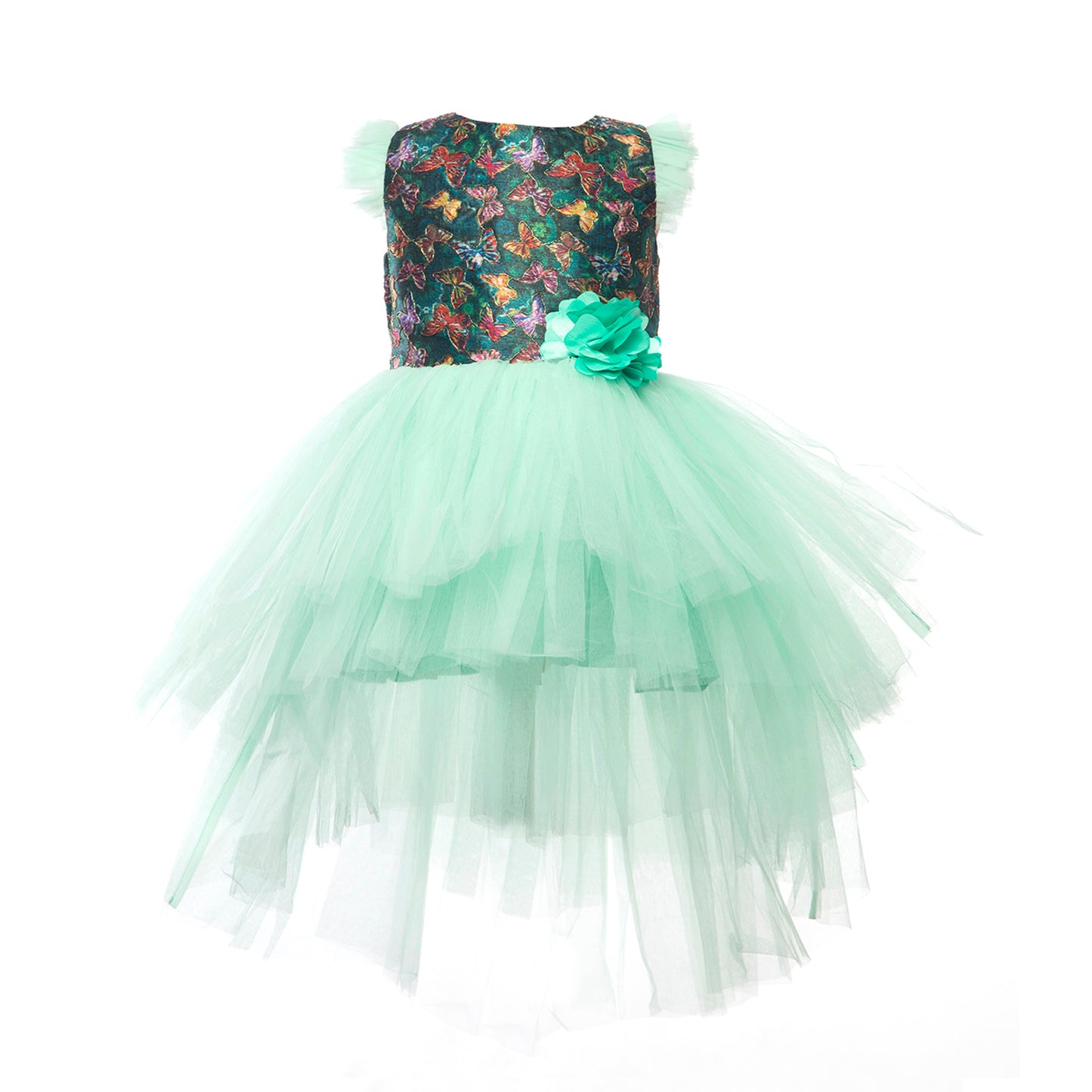 Dress Up Play Date Green Butterfly Print Dress - Ideal for weddings flower girls , graduations