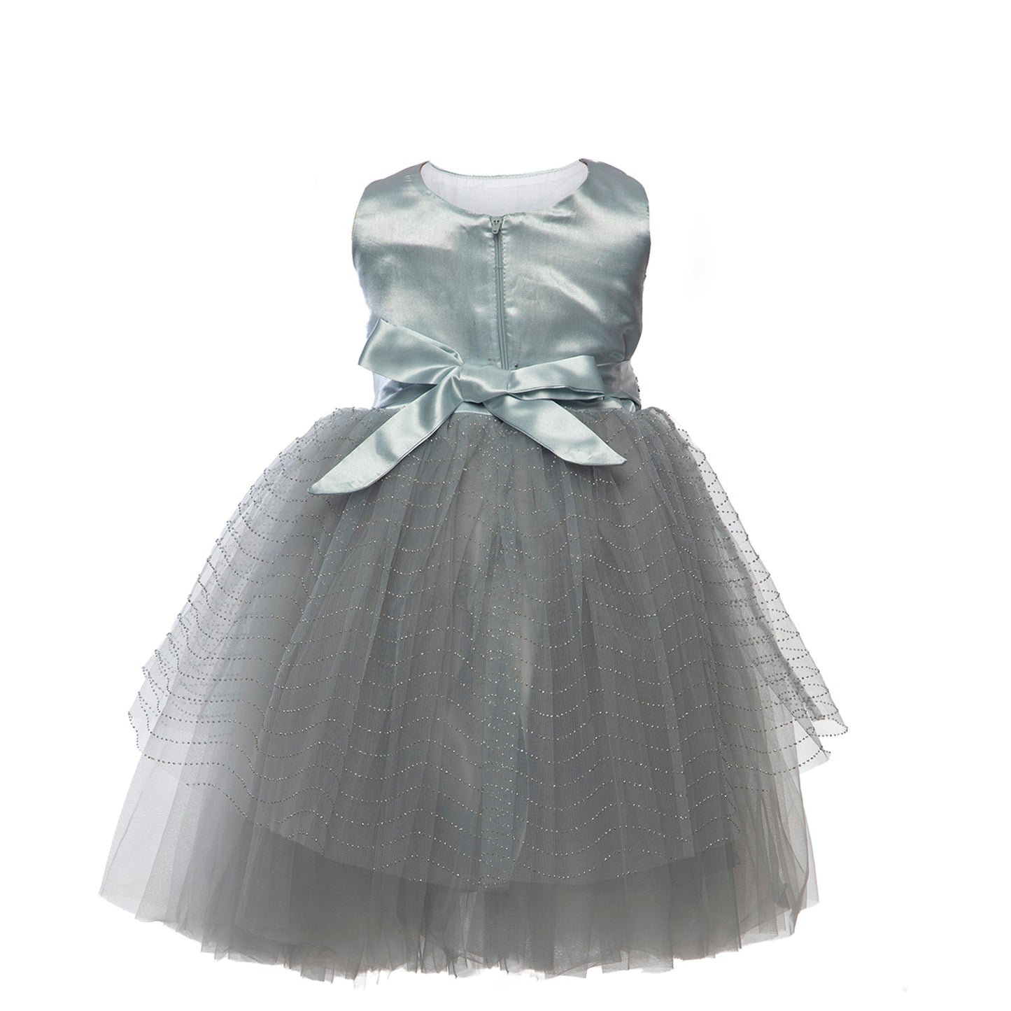 Light Silverish Grey / Blue Sparkling Dress - Fathers Day , School Graduation , Flower Girls , Weddings, Birthdays , Photoshoots