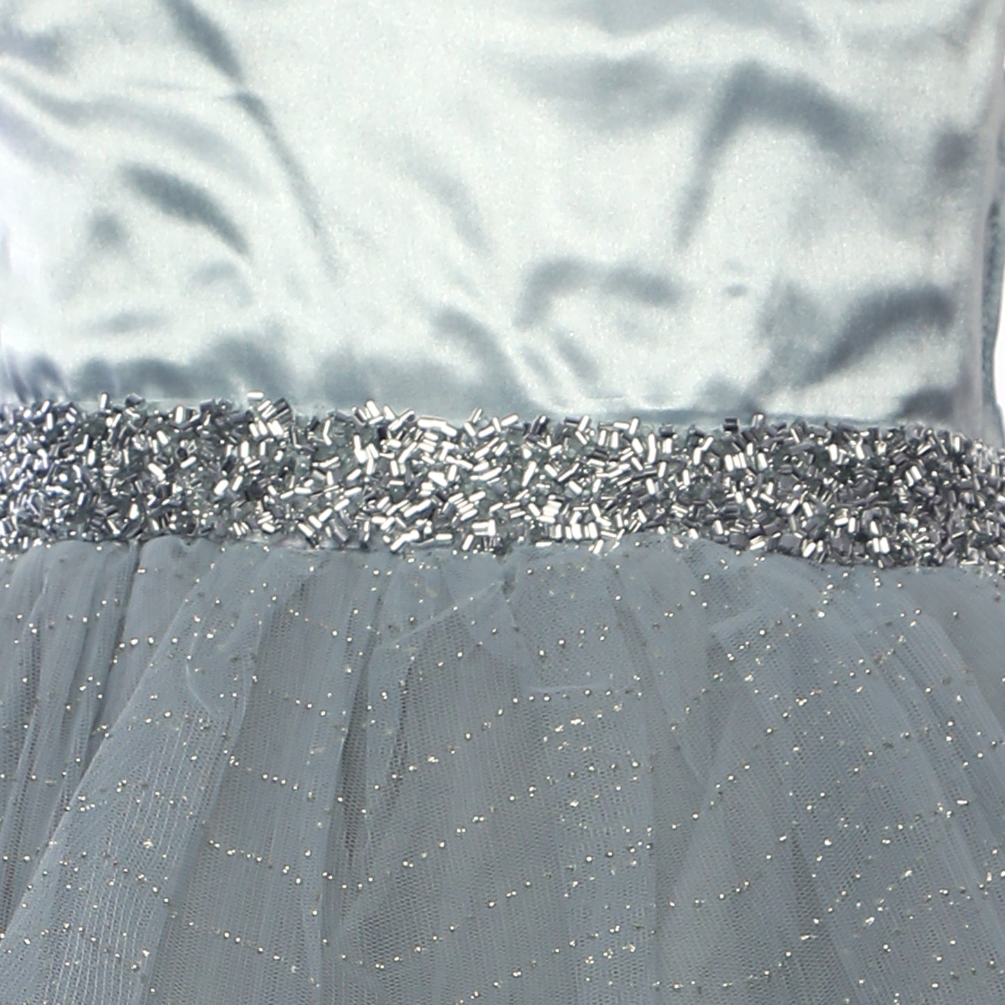 Light Silverish Grey / Blue Sparkling Dress - Fathers Day , School Graduation , Flower Girls , Weddings, Birthdays , Photoshoots