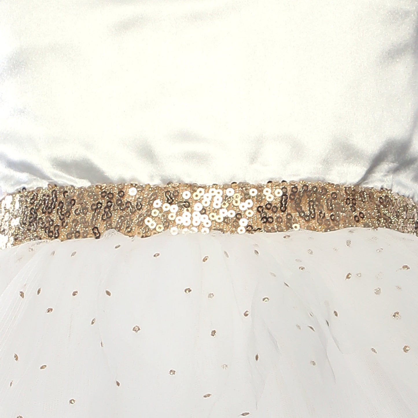 Golden Pearl White Dress - Eid Diwali Christmas Baptism Communion Celebrations