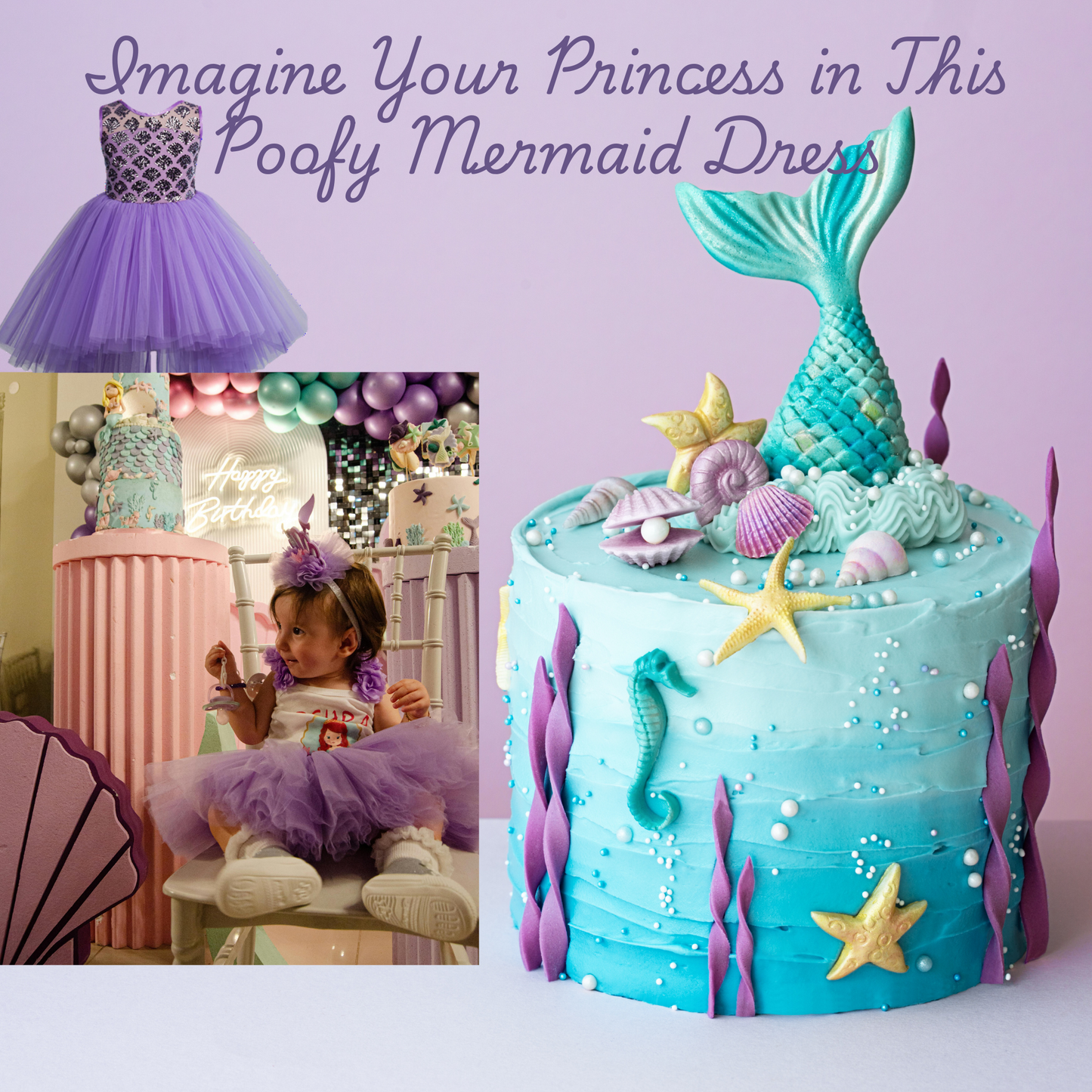 Mermaid Birthday Party Princess Dress