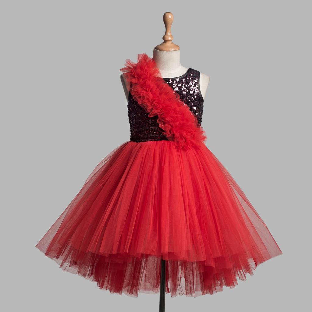 Red Dress With Full Crossbody Sash - Perfect for Christmas 2024 Holiday Season