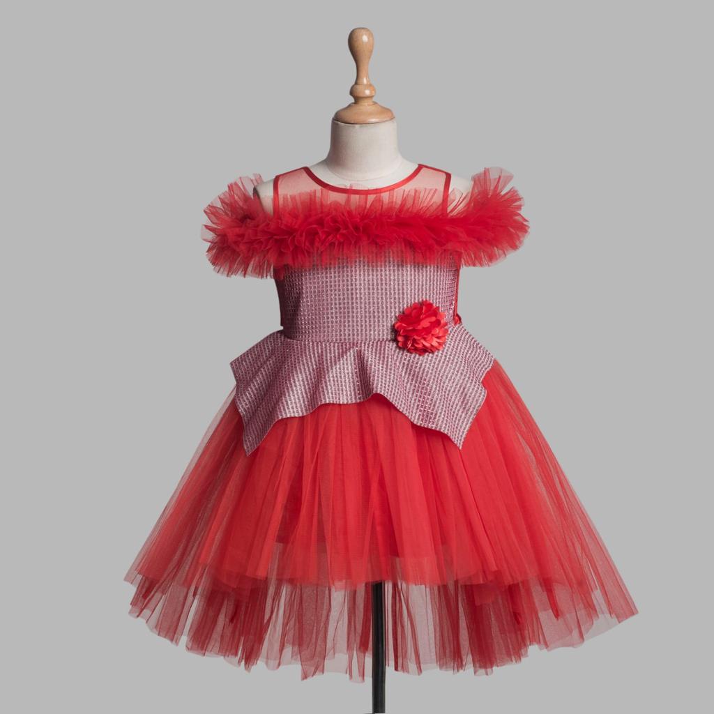 Red Silver Dress - Perfect for Christmas 2024 Holiday Season