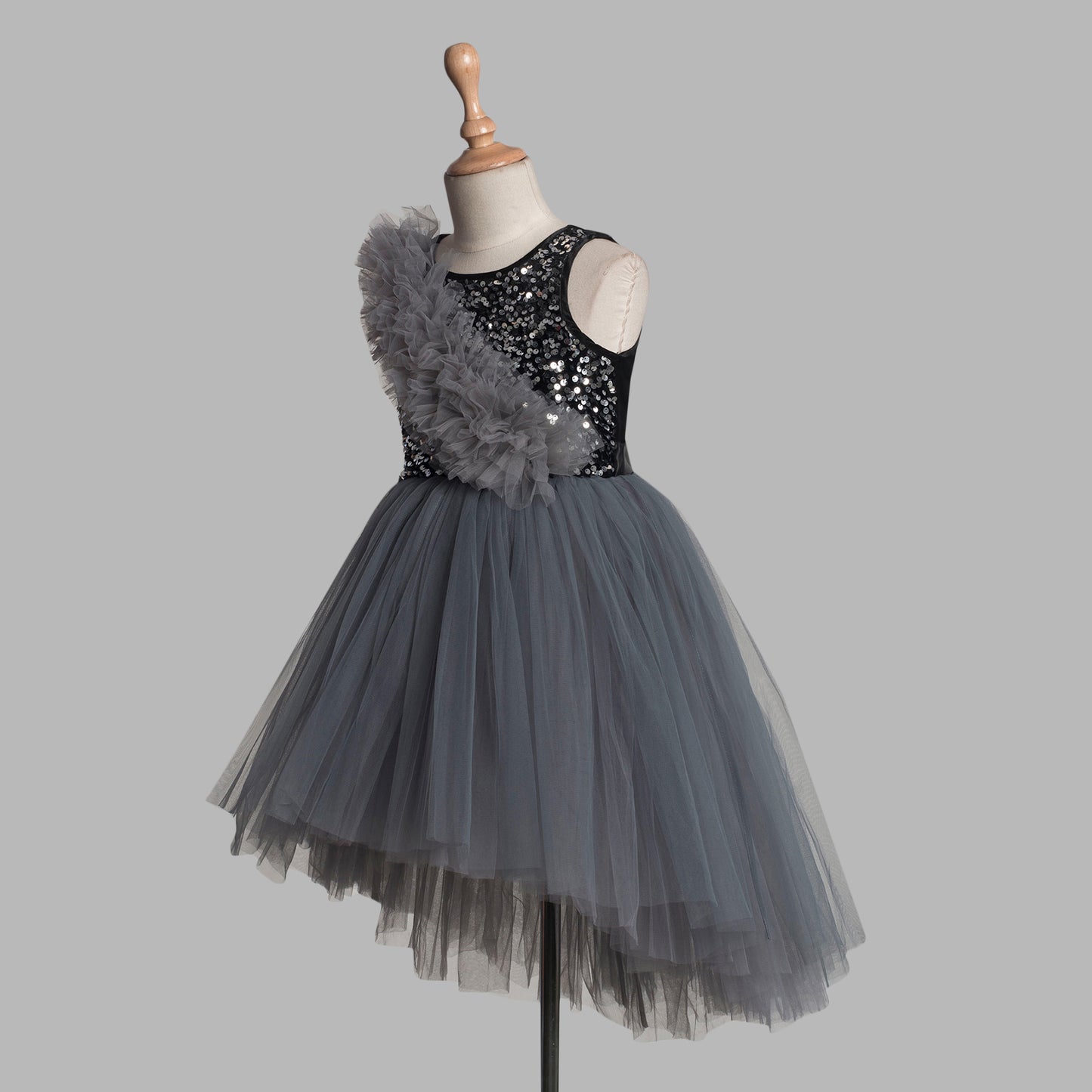 Grey Black Sparkling Dress - Fathers Day , School Graduation , Flower Girls , Weddings, Birthdays , Photoshoots