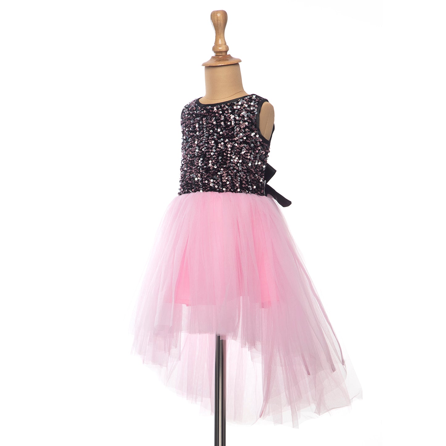 Black & Pink Glitter Dress - Perfect for Birthday Parties, Weddings Flower Girls