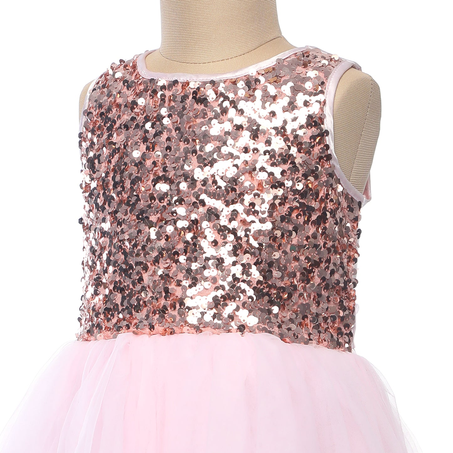 Candy Pink Glitter High Low Style Dress. Perfect for Birthday Parties, Flower Girls.