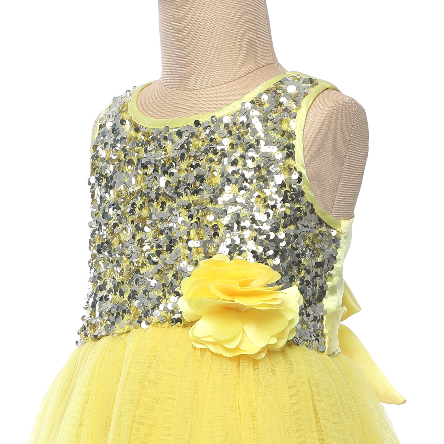 Yellow Full length Gown - Weddings Flower Girls , Birthdays , Summer Photoshoots