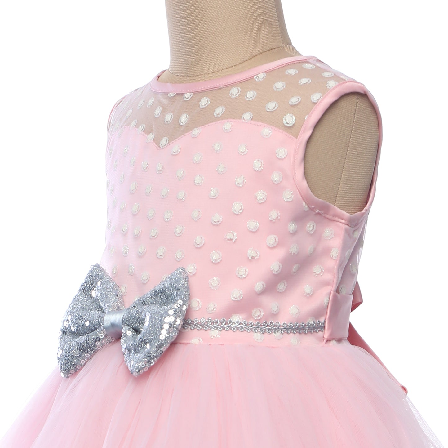 Pink Polka Dot with Bow Dress - Perfect for Mini Mouse Theme Birthday Parties, Weddings Flower Girls