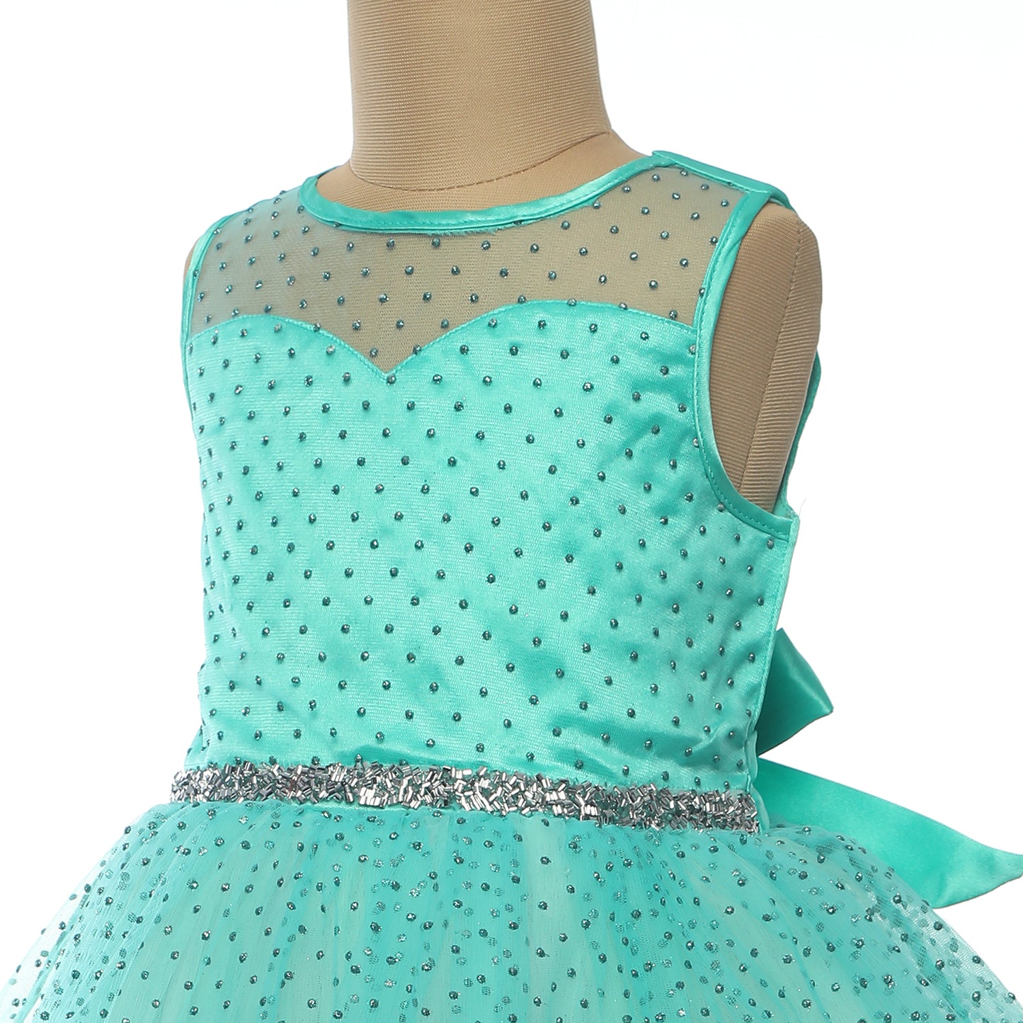 Light Green Glitters Dress(Blings) - Ideal for weddings flower girls