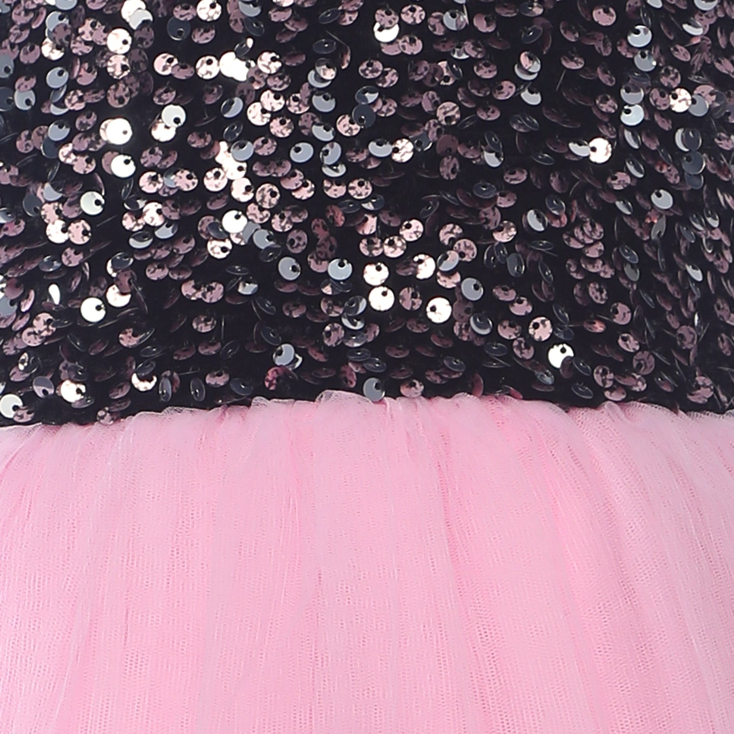 Black & Pink Glitter Dress - Perfect for Birthday Parties, Weddings Flower Girls