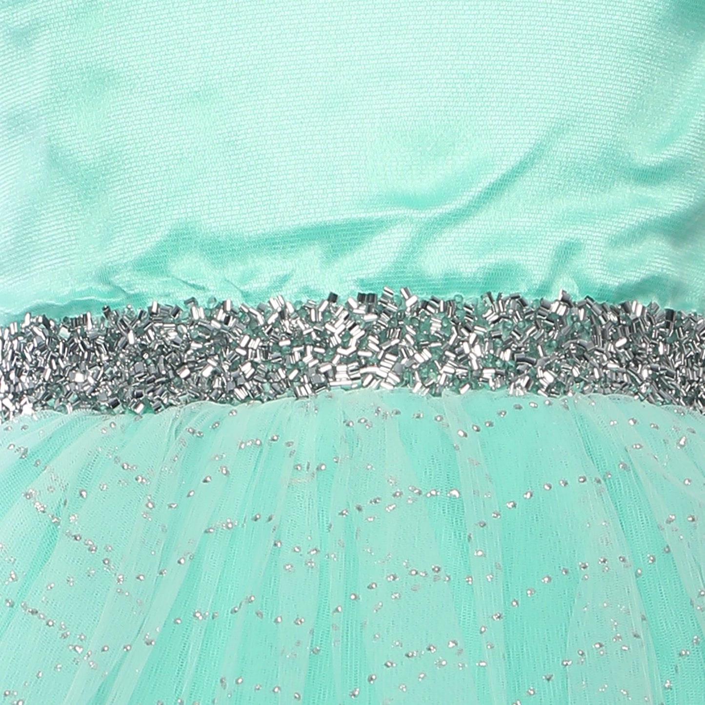 Light Green Glitters Dress (Wave Pattern Glitter) - Ideal for weddings flower girls