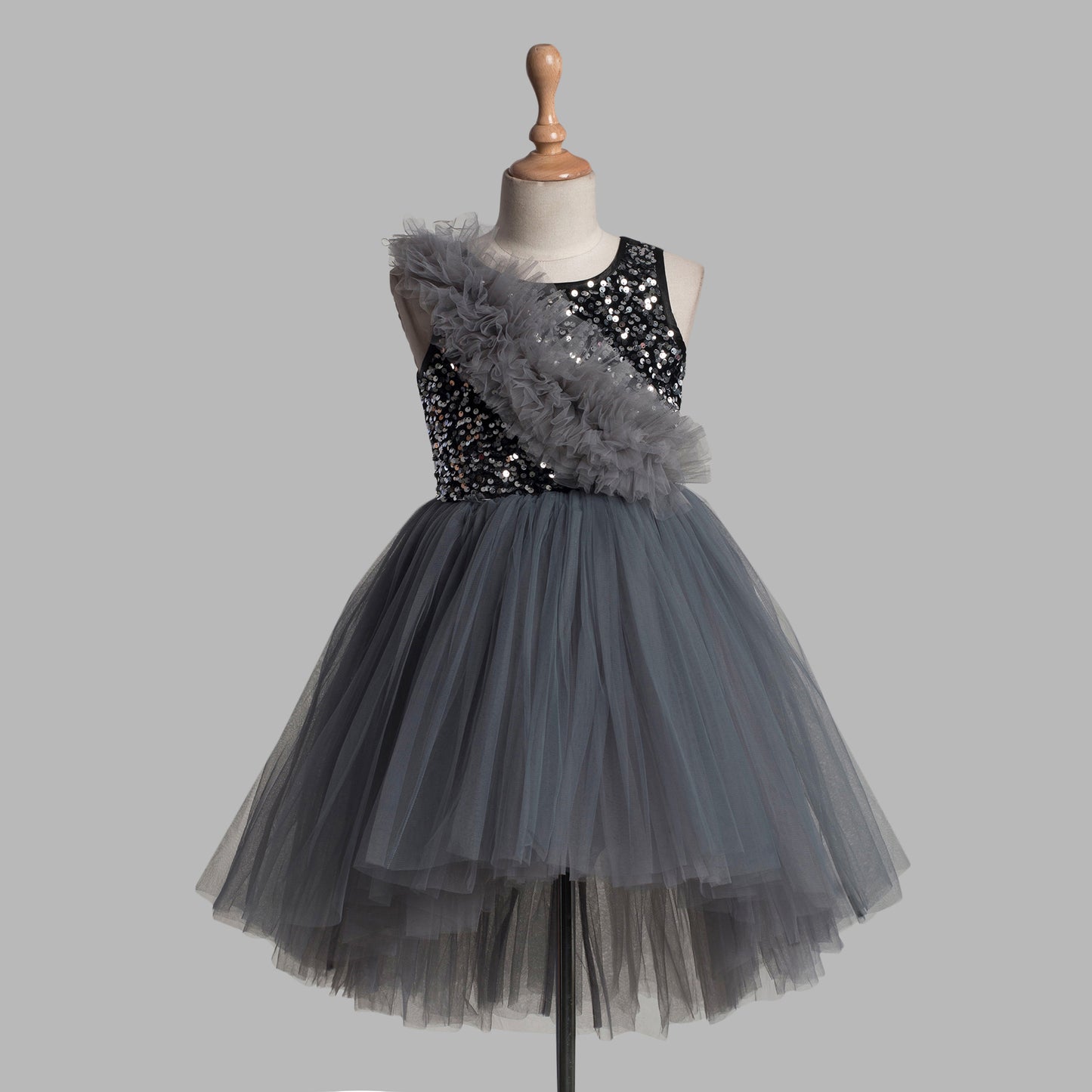 Grey Black Sparkling Dress - Fathers Day , School Graduation , Flower Girls , Weddings, Birthdays , Photoshoots